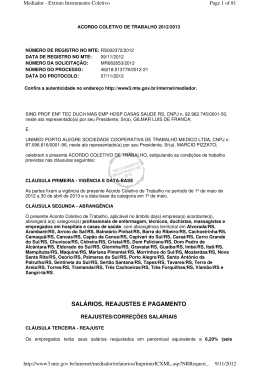 SAL&Aacute;RIOS, REAJUSTES E PAGAMENTO