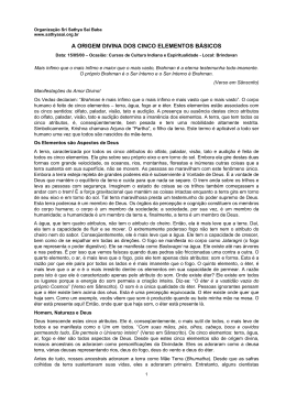 a origem divina dos cinco elementos b&aacute;sicos