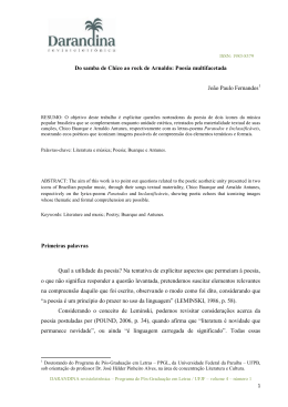 Do samba de Chico ao rock de Arnaldo: Poesia multifacetada Jo&atilde;o