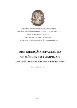 Distribui&ccedil;&atilde;o Espacial da Viol&ecirc;ncia em Campinas - FEC