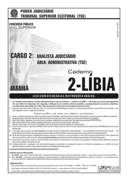 Prova - caderno L&Iacute;BIA