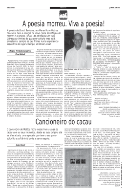 A poesia morreu. Viva a poesia! Cancioneiro do cacau