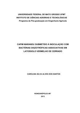 Capim Marandu Submetida &agrave; Inocula&ccedil;&atilde;o com Bact&eacute;rias