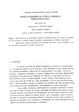 Aspectos fitossanit&aacute;rios da cultura da cerejeira