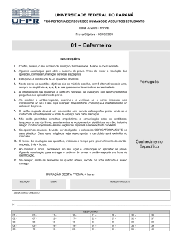 Prova - NC- UFPR - Universidade Federal do Paran&aacute;