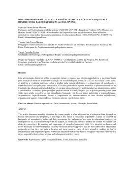 Direitos reprodutivos, parto e viol&ecirc;ncia contra mulheres
