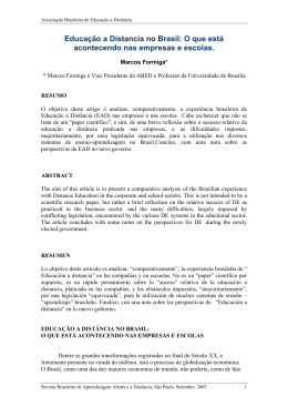 Educa&ccedil;&atilde;o a Distancia no Brasil