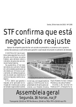 29/05/15 - STF confirma que está negociando reajuste