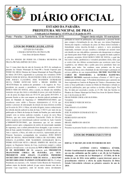 diário oficial - Prefeitura Municipal da Prata