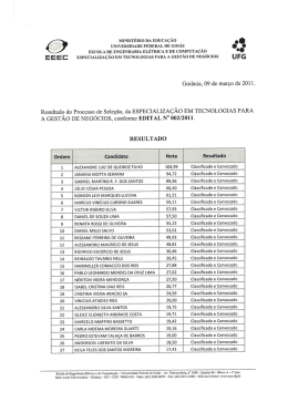 O MINISTÉRIO DA EDUCAÇÃO I .. UNIVERSIDADE FEDERAL DE