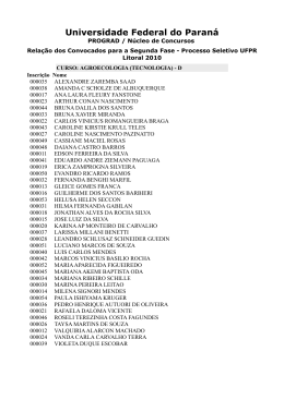 1ª fase UFPR Litoral 2010