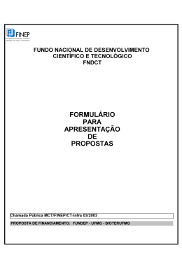FORMUL&Egrave;RlO PARA APRESENTAdO DE PROPOSTAS