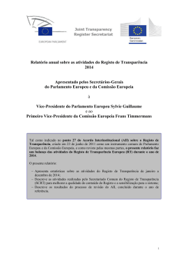 Relatório anual sobre o funcionamento do registo - 2014