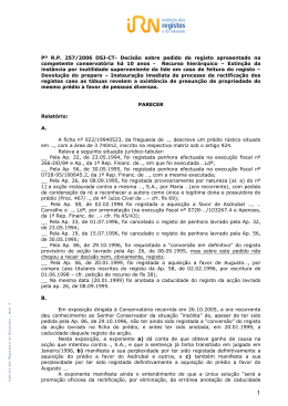 P&ordm; R.P. 257/2006 DSJ-CT- Decis&atilde;o sobre pedido de registo