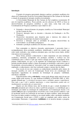 Introdu&ccedil;&atilde;o O projeto de pesquisa apresentado almejava