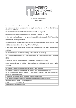 QUALIFICA&Ccedil;&Atilde;O REGISTRAL USUCAPI&Atilde;O Foi apresentado
