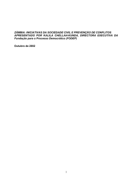 1 z&acirc;mbia: iniciativas da sociedade civil e preven&ccedil;&atilde;o de conflitos