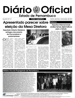 Apresentado parecer sobre elei&ccedil;&atilde;o da Mesa Diretora