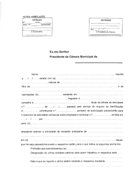 VENDA AMBULANTE ENTRADA DEFERIDO N.&rdquo; Livro