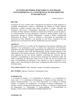 FUN&Ccedil;&Otilde;ES DO PODER JUDICI&Aacute;RIO NA SOCIEDADE