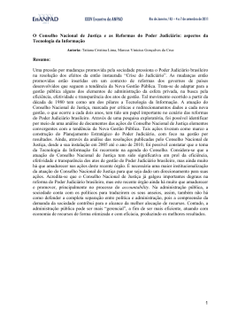 1 O Conselho Nacional de Justi&ccedil;a e as Reformas do Poder Judici&aacute;rio