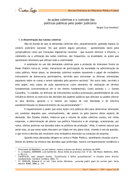 As a&ccedil;&otilde;es coletivas e o controle das pol&iacute;ticas p&uacute;blicas pelo poder