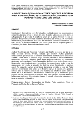 a import&acirc;ncia de uma nova atitude do poder judici&aacute;rio para