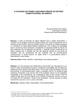 a atua&ccedil;&atilde;o do poder judici&aacute;rio frente ao estado constitucional de direito