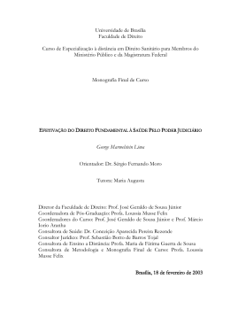 Efetiva&ccedil;&atilde;o do Direito &agrave; Sa&uacute;de pelo Poder Judici&aacute;rio
