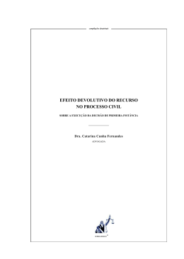 efeito devolutivo do recurso no processo civil