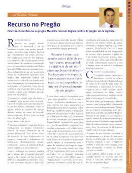 Recurso no Preg&atilde;o