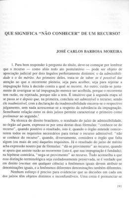 QUE SIGNIFICA &ldquo;N&Atilde;O CONHECER&rdquo; DE UM RECURSO?