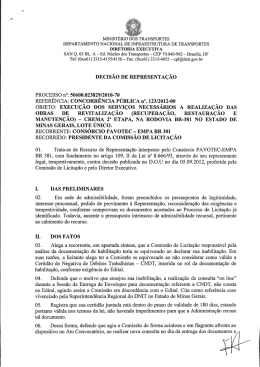 Impetrante: Consórcio PAVOTEC-EMPA BR 381