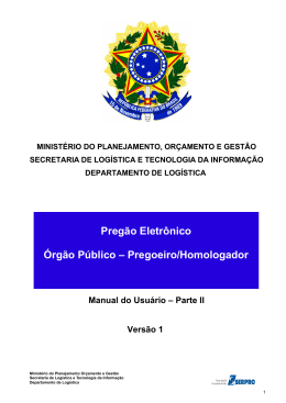 Pregoeiro/Homologador - Portal de Compras do Governo Federal