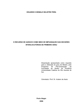 EDUARDO CHEMALE SELISTRE PE&Ntilde;A O RECURSO DE AGRAVO