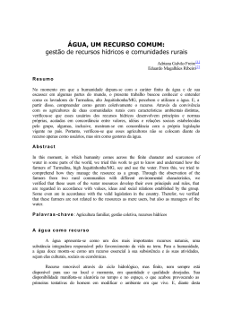 &Aacute;GUA, UM RECURSO COMUM: gest&atilde;o de recursos