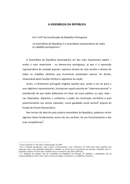 A ASSEMBLEIA DA REP&Uacute;BLICA