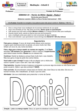 Meditação – Infantil 2 SEMANA 33 – Heróis da Bíblia: Daniel – Parte 2