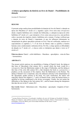 a leitura apocal&iacute;ptica da hist&oacute;ria no livro de daniel