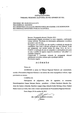 processo RE12608 - Tribunal Regional Eleitoral do Rio Grande do Sul