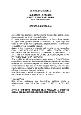 RECURSO DIREITO E PROCESSO PENAL Prof. Joerberth Nunes