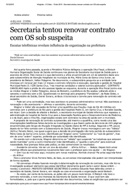 Secretaria tentou renovar contrato com OS sob suspeita