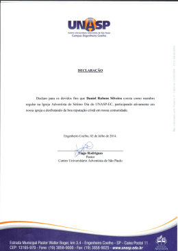 DECLARAQÃO Declaro para os devidos tins que Daniel Rubens