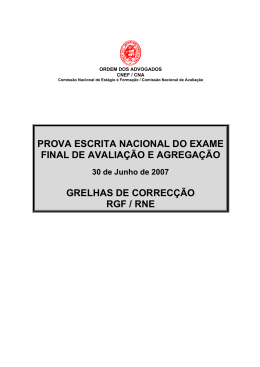 Grelha de Correc&ccedil;&atilde;o - Ordem dos Advogados