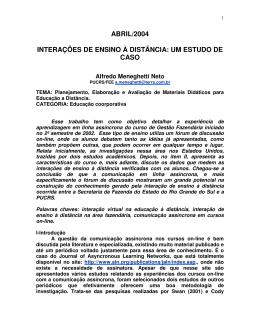 ABRIL/2004 INTERA&Ccedil;&Otilde;ES DE ENSINO &Agrave; DIST&Atilde;NCIA: UM