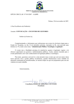 Ofício 018/2007 - Tribunal de Contas do Estado do Tocantins