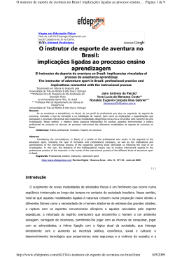 O instrutor de esporte de aventura no Brasil - P&oacute;s