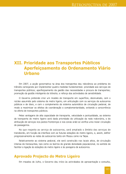 XII. Prioridade aos Transportes P&uacute;blicos Aperfei&ccedil;oamento do
