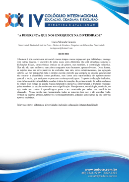 a diferen&ccedil;a que nos enriquece na diversidade