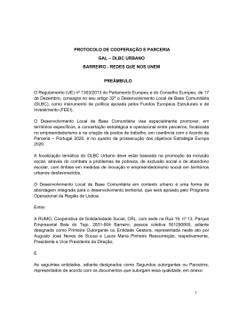 PROTOCOLO DE COOPERA&Ccedil;&Atilde;O E PARCERIA GAL &ndash; DLBC